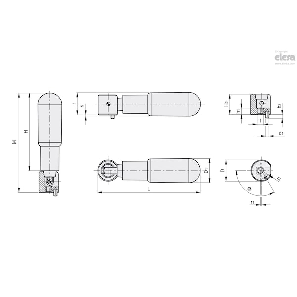 Fold-away Handles, EFH.620/80 S.D.20